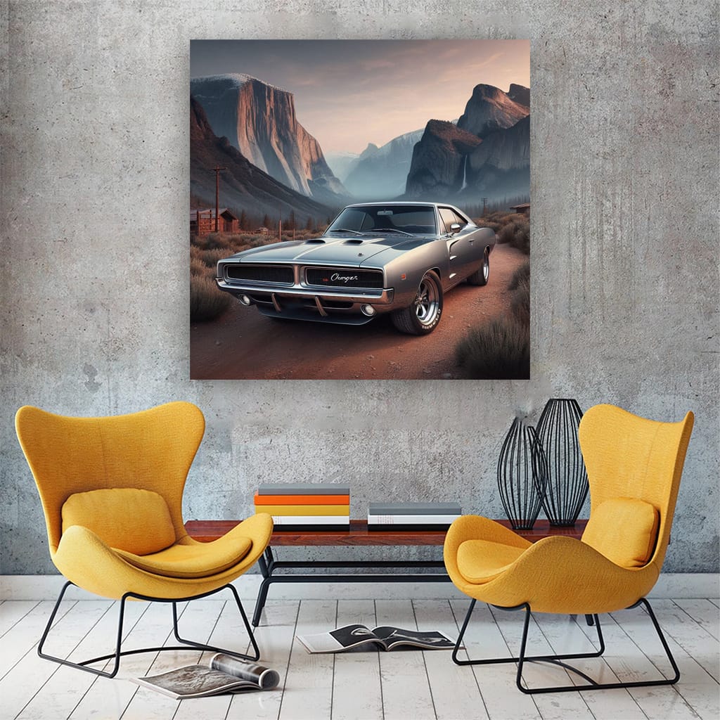 1970 Dodge Charger R/T on Mountain Road - Iconic Muscle Car