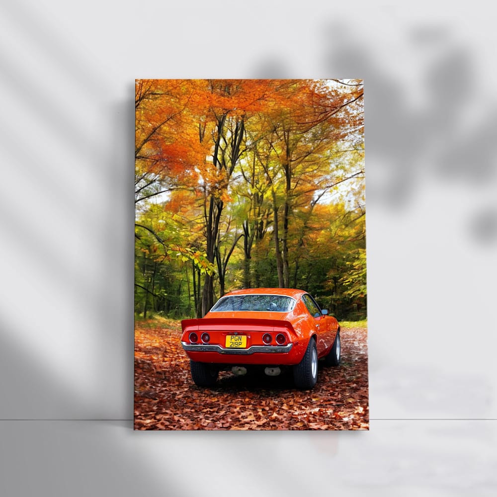 1971 Chevy Camaro in Autumn Woods - Classic American Muscle