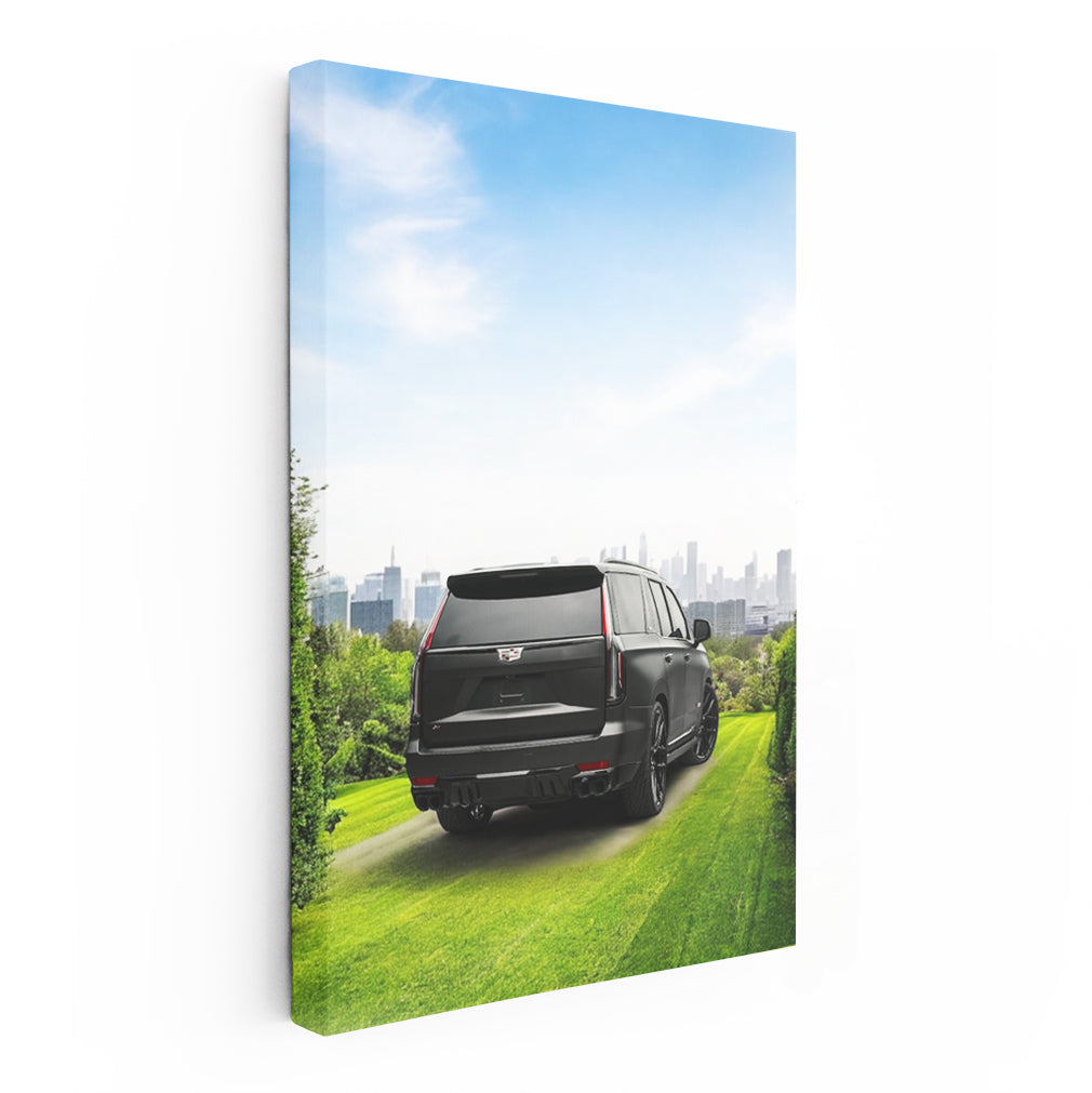 Black Cadillac Escalade V in Nature - Bold Elegance