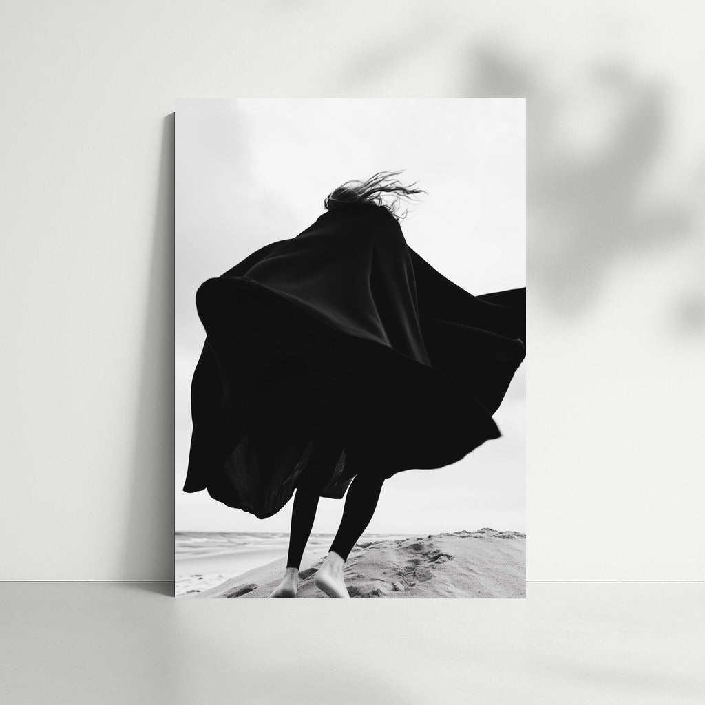 Silhouette of Freedom on the Beach