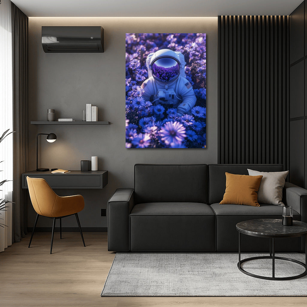 Harmony of the Universe: Astronaut in Purple Bloom