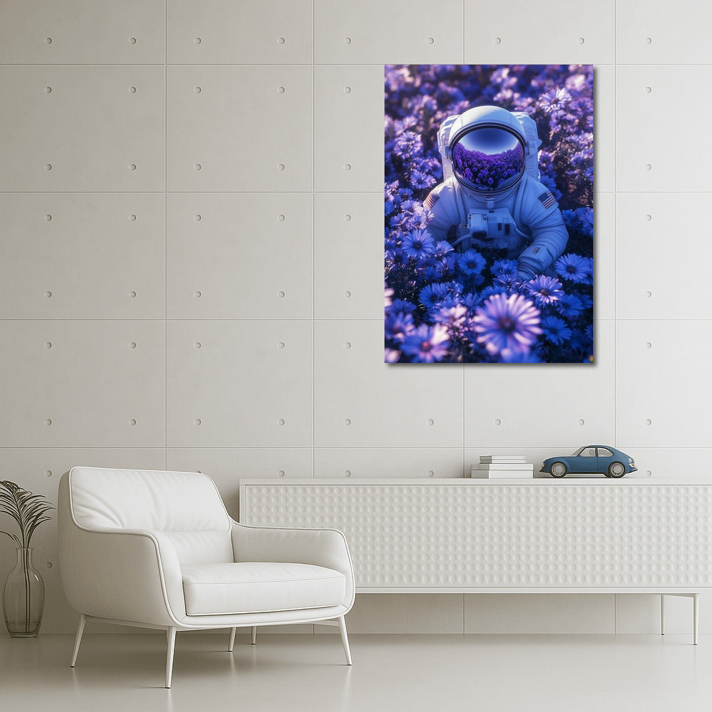 Harmony of the Universe: Astronaut in Purple Bloom