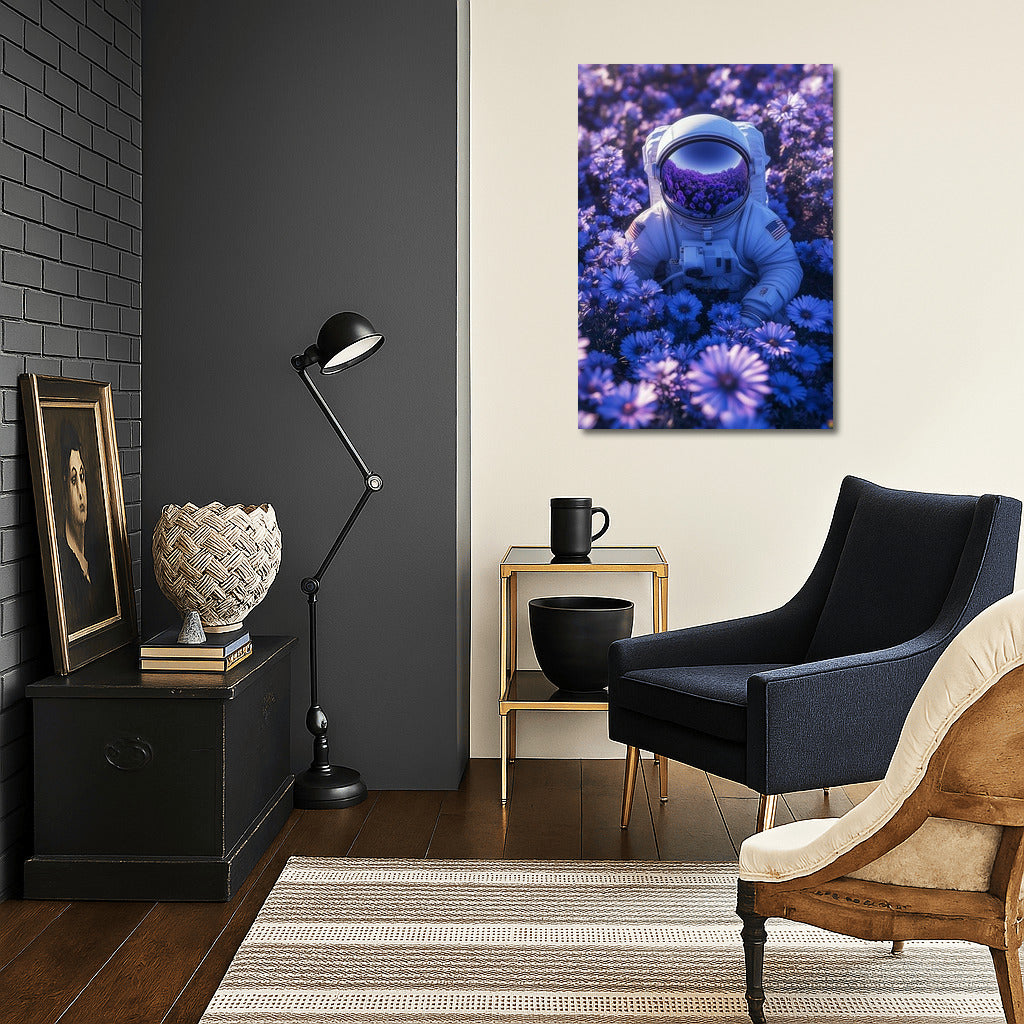 Harmony of the Universe: Astronaut in Purple Bloom