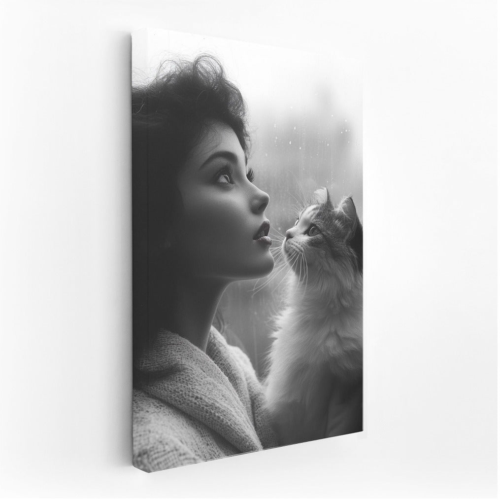 Secrets of a Rainy Evening: A Figure and a Cat