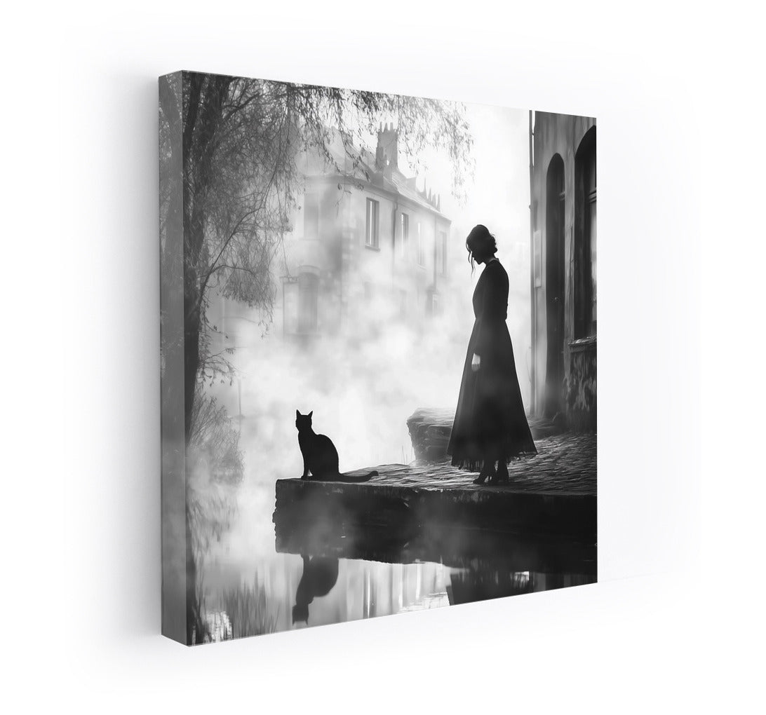 Silhouette in the Clouds of Mystery: The Cat and the City