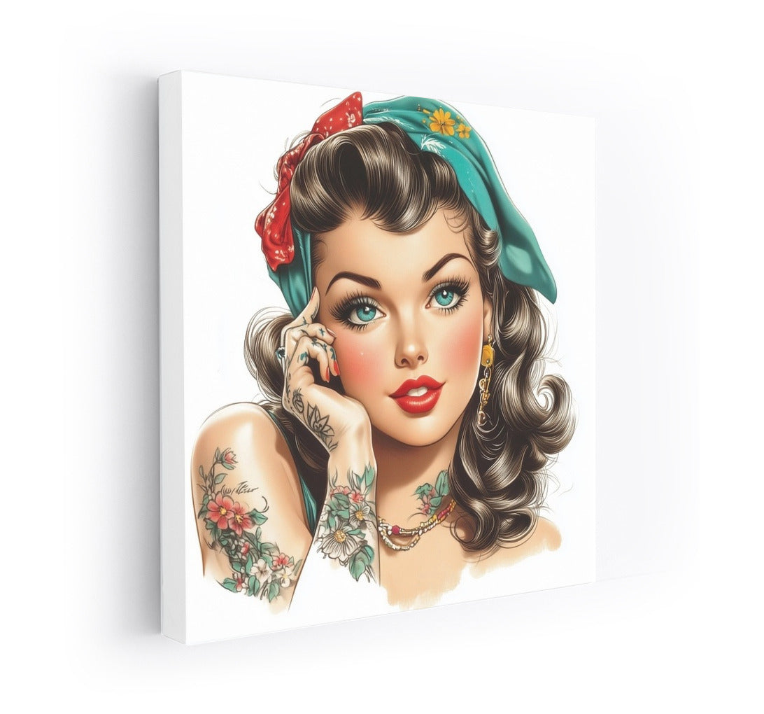 Tattooed Muse in Retro Style