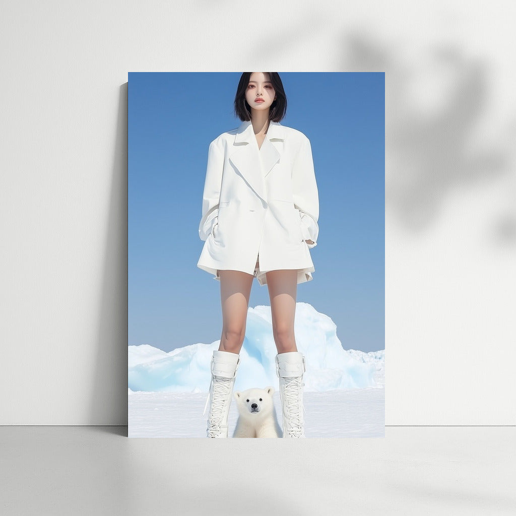 Snow-White Grace and Polar Friend