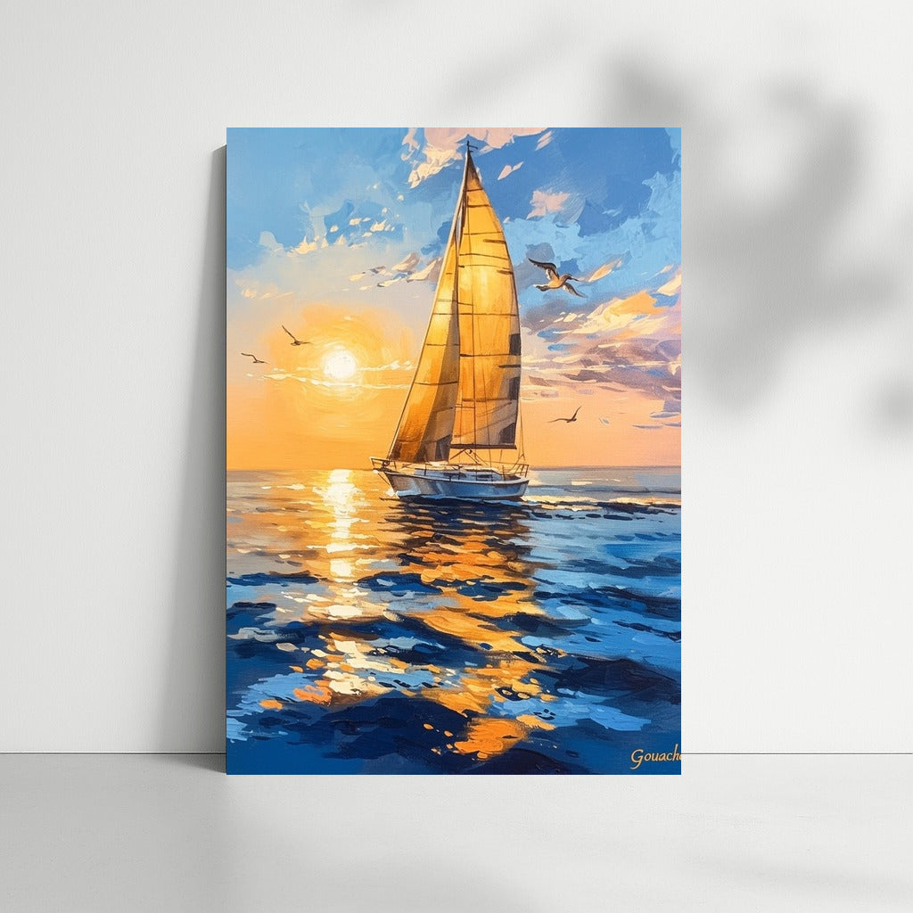 Sailboat at Sunset: Symphony of Freedom
