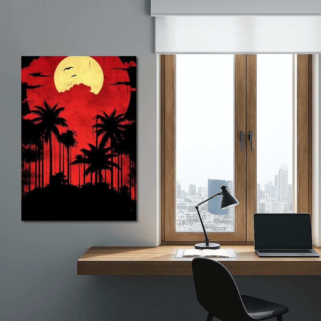 Dance of the Palms under the Scarlet Moon