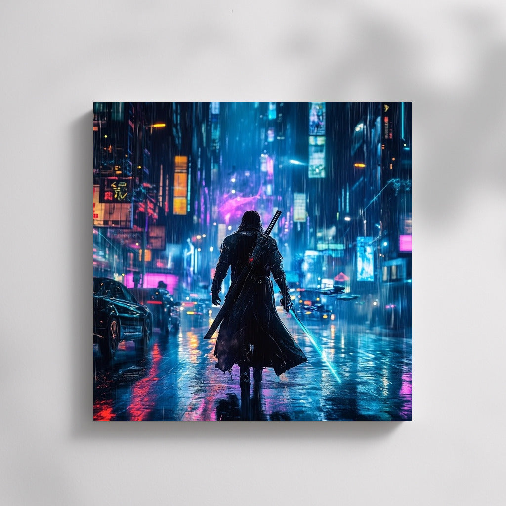 Neon Ronin: Guardian of Futuristic Shadows