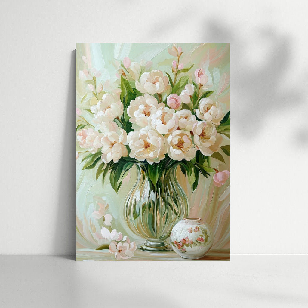 Snow-White Symphony of Peonies