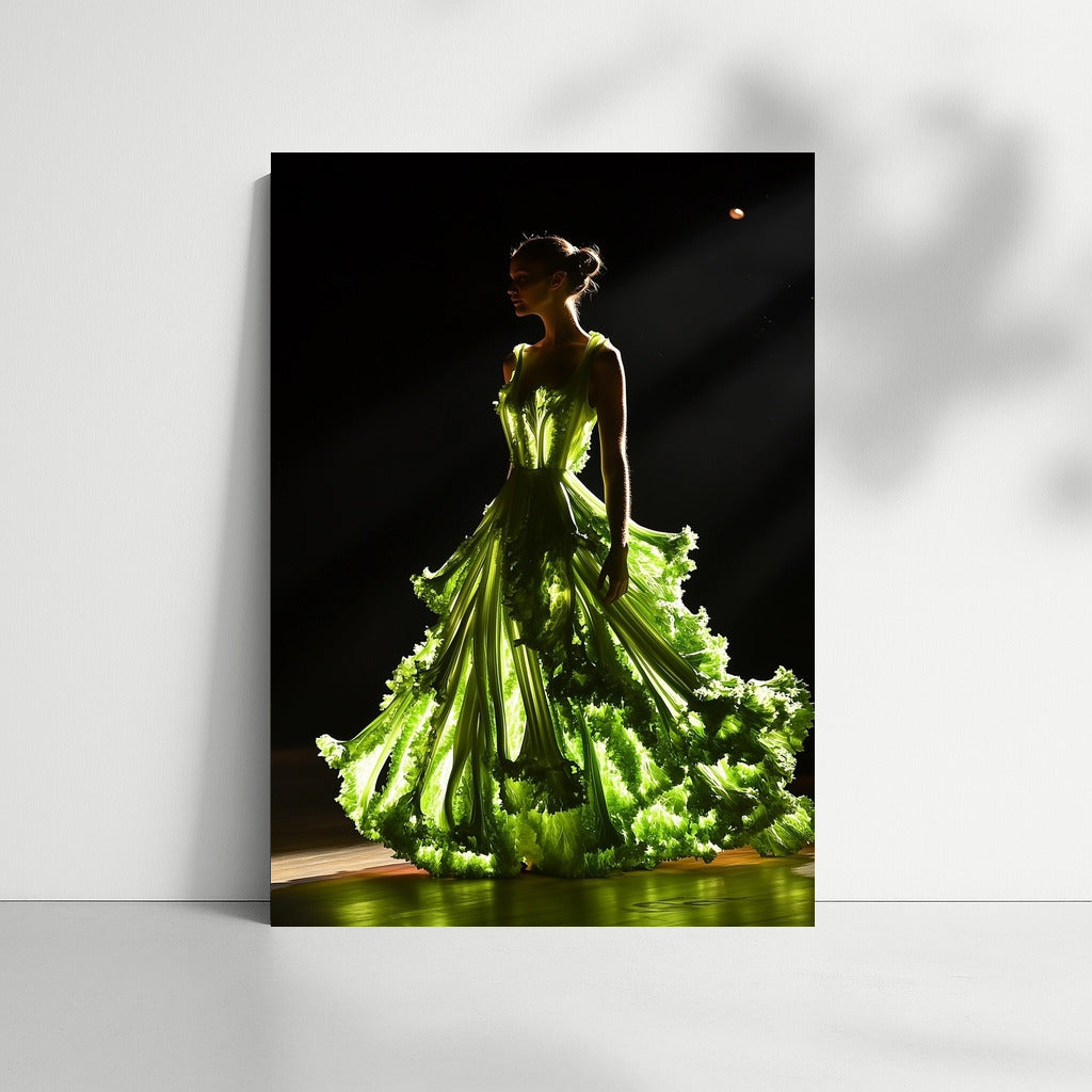 Dream Leaves: Silhouette in Emerald Dress