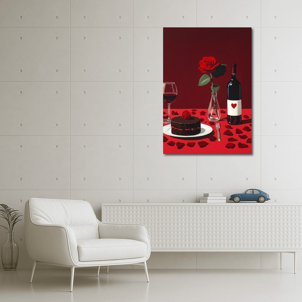 Trio of Temptation: Wine, Rose and Chocolate