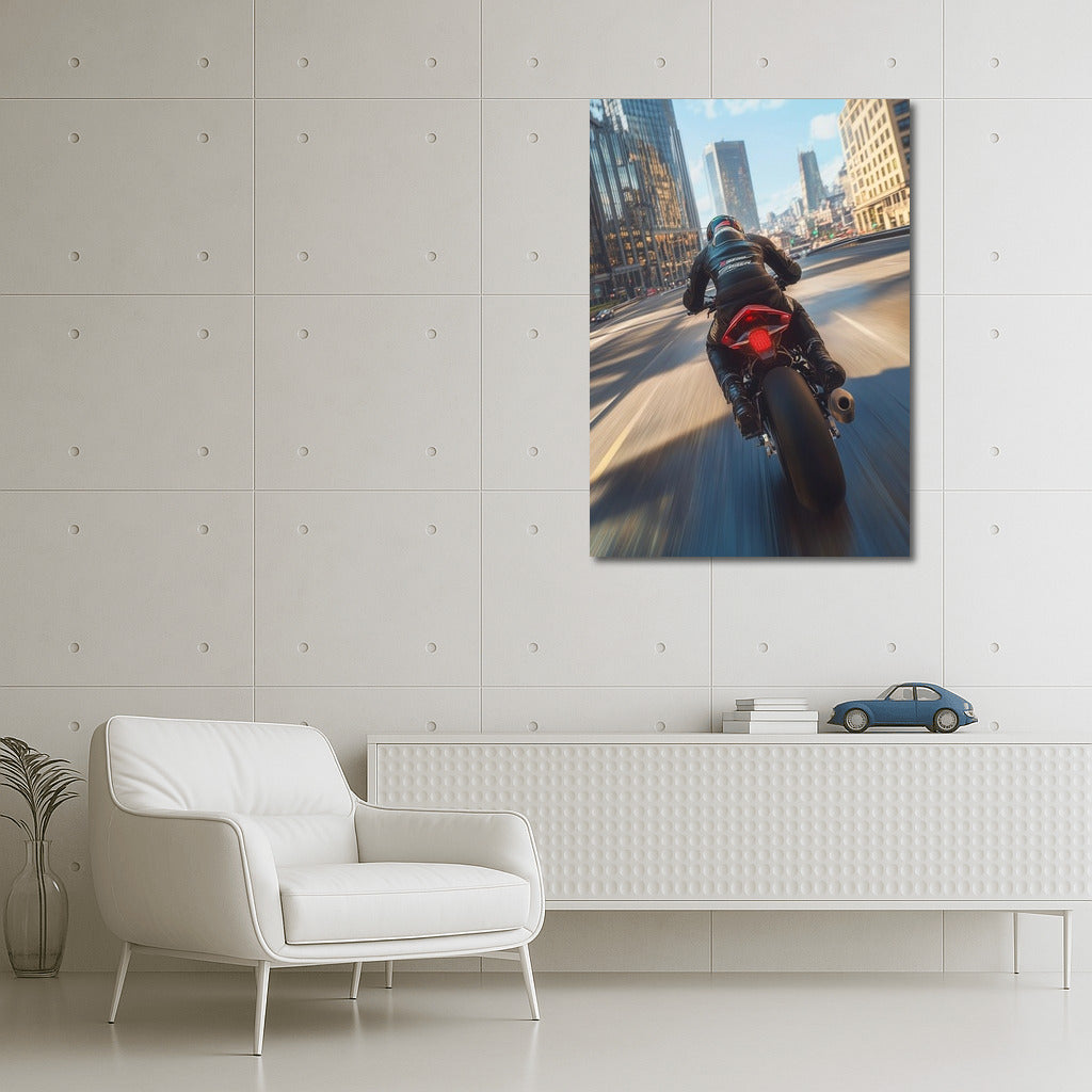 Urban Whirlwind: Motorcycle in the Flow