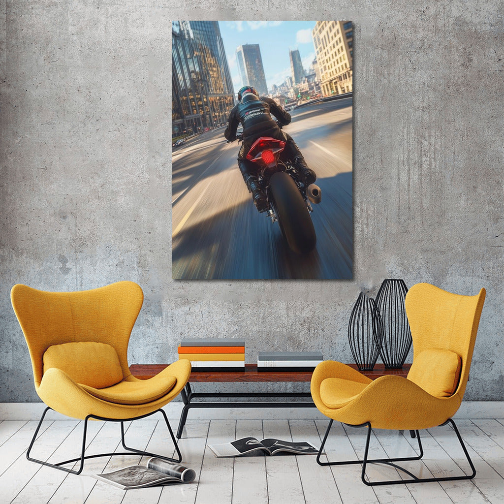 Urban Whirlwind: Motorcycle in the Flow