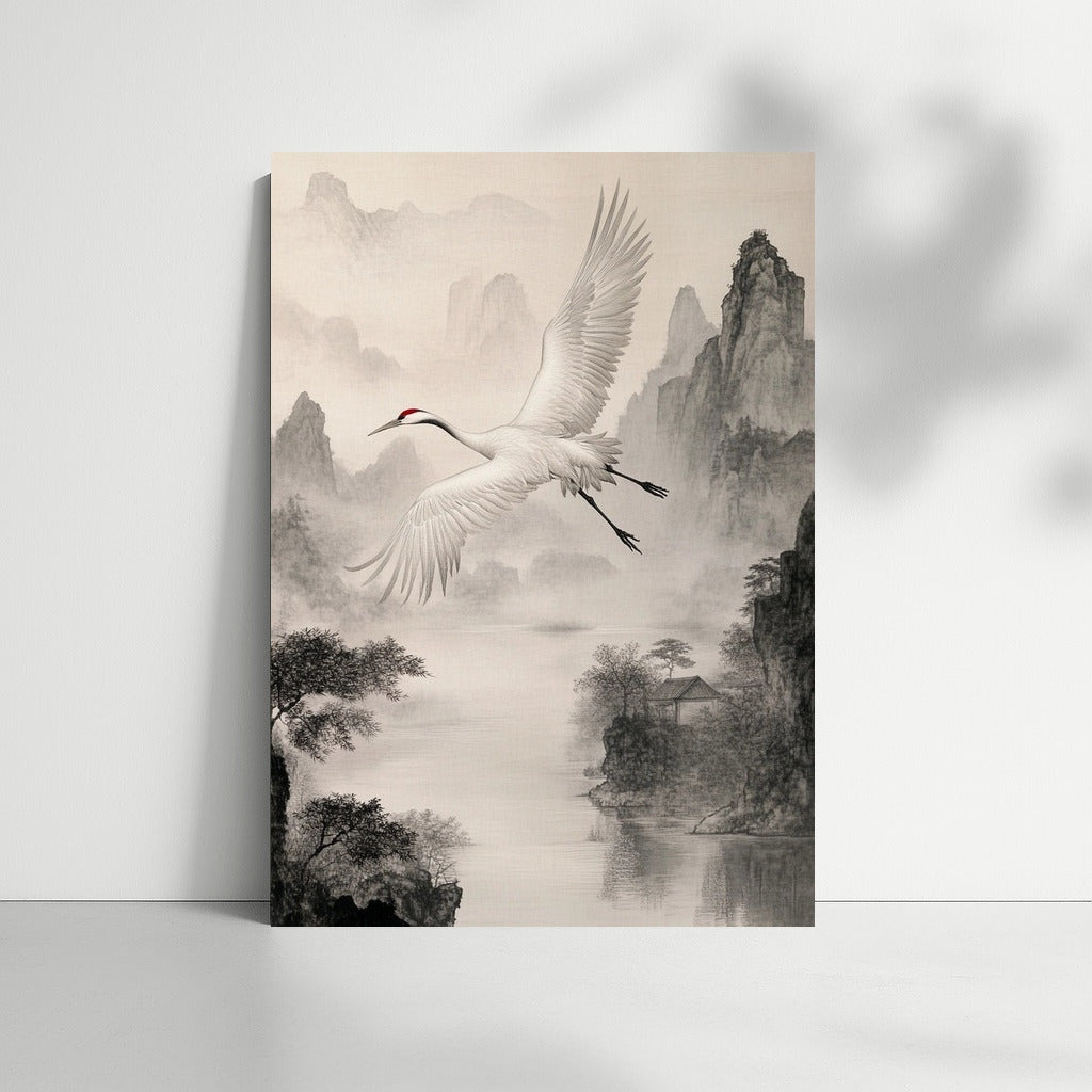 The Soaring Crane: Symphony of Mountains