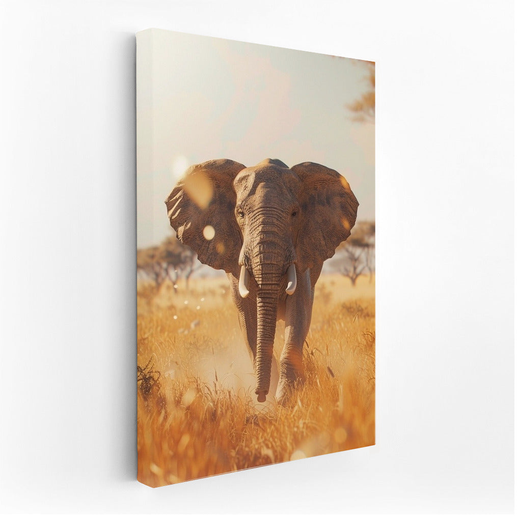 Savannah's Majesty: Elephant in the Sunset