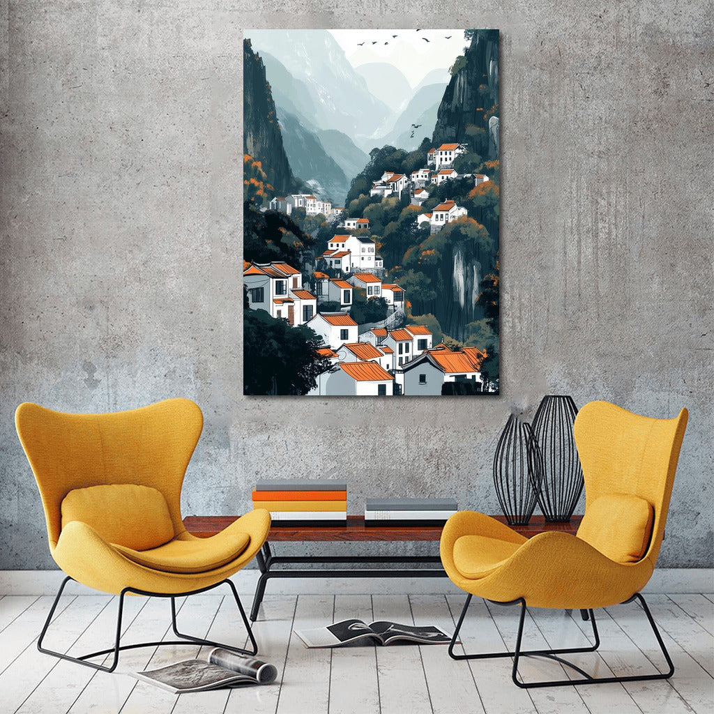 Soaring Dreams Over a Mountain Village