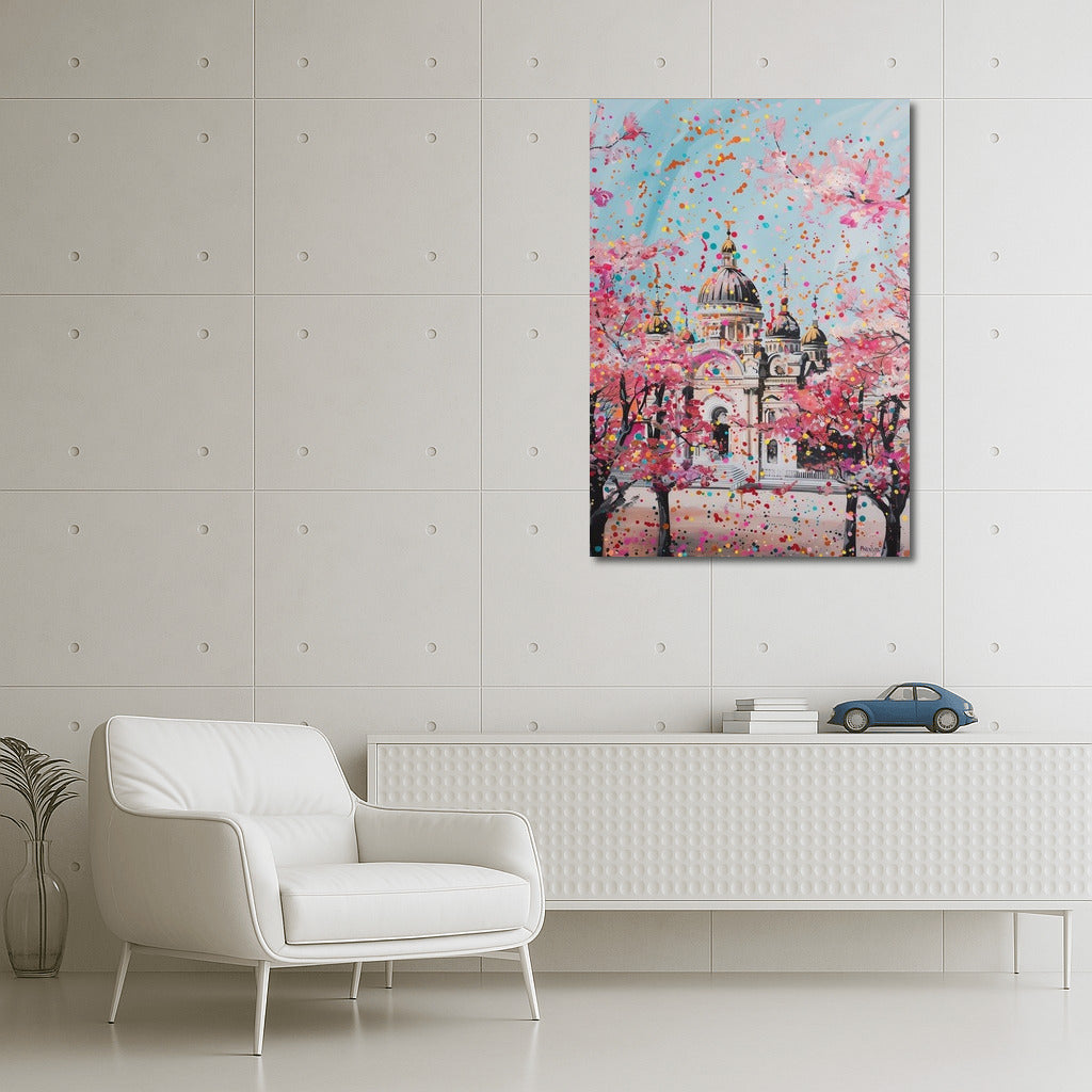 Sakura in the Temple's Embrace