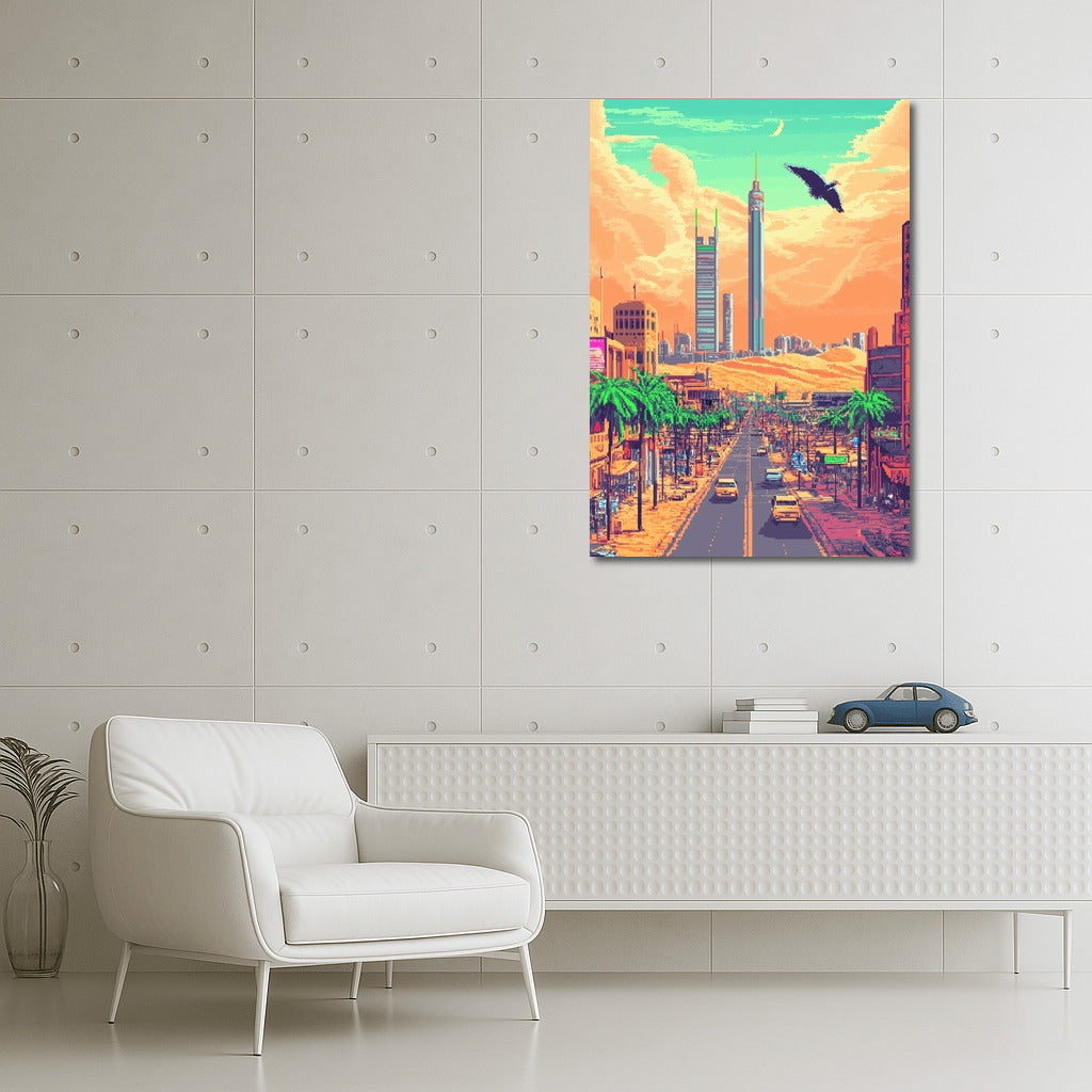 Pixel Skyscraper Oasis
