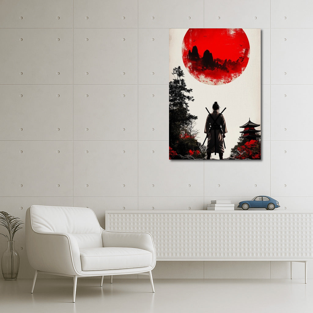 Samurai in the Rays of the Scarlet Sunrise