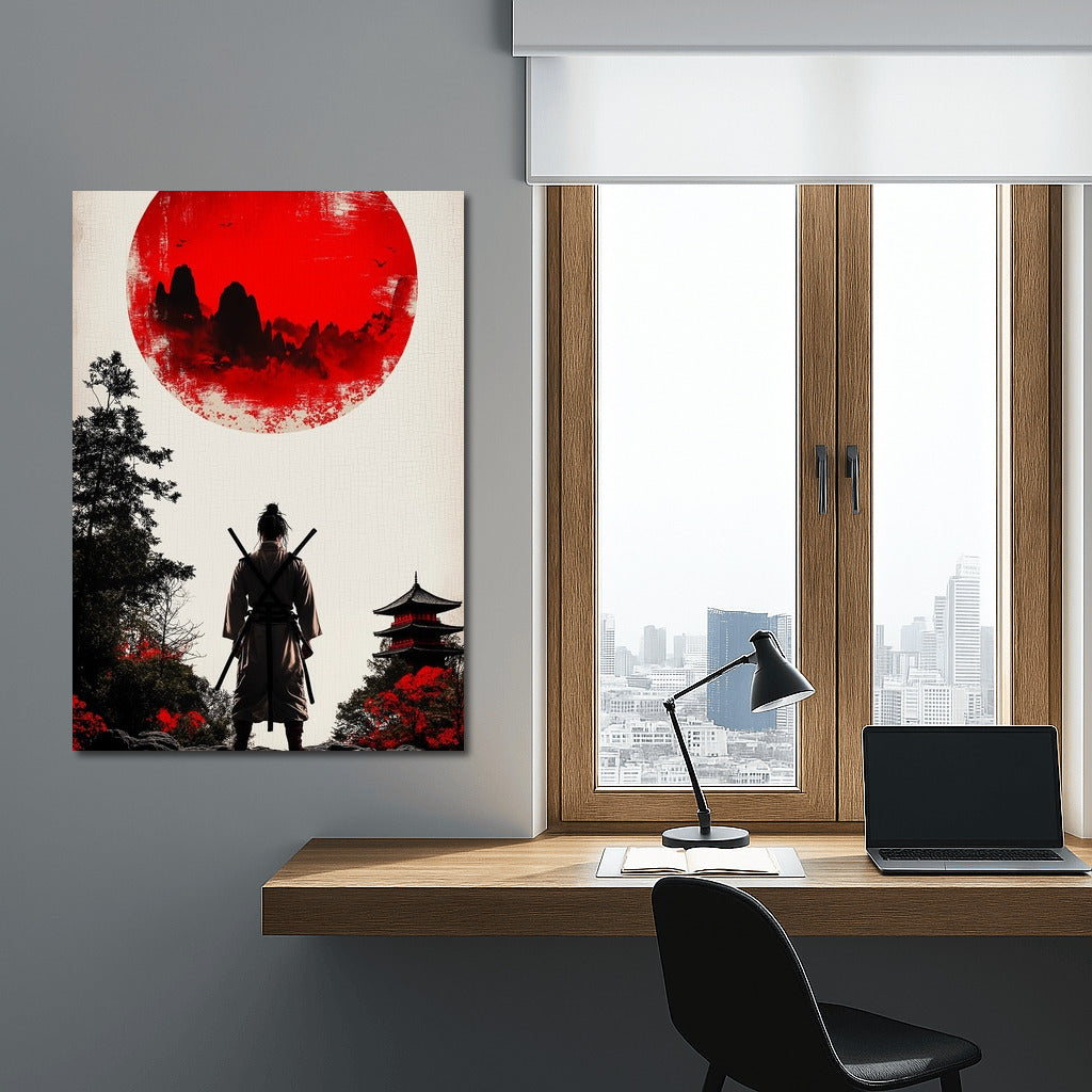 Samurai in the Rays of the Scarlet Sunrise