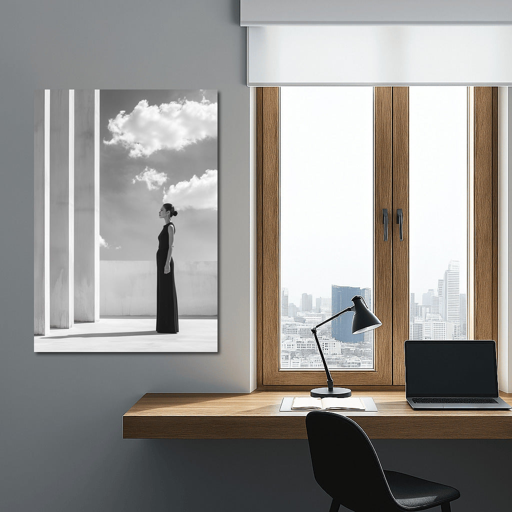 Silhouette in Black: Harmony of Lines and Sky