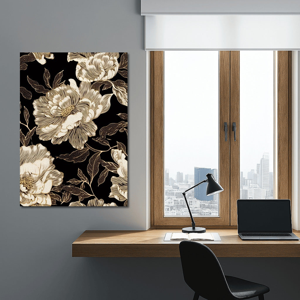 Golden Charm of Peonies
