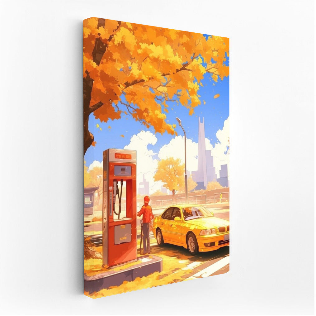 Golden Symphony of Autumn: The Girl and the Yellow BMW