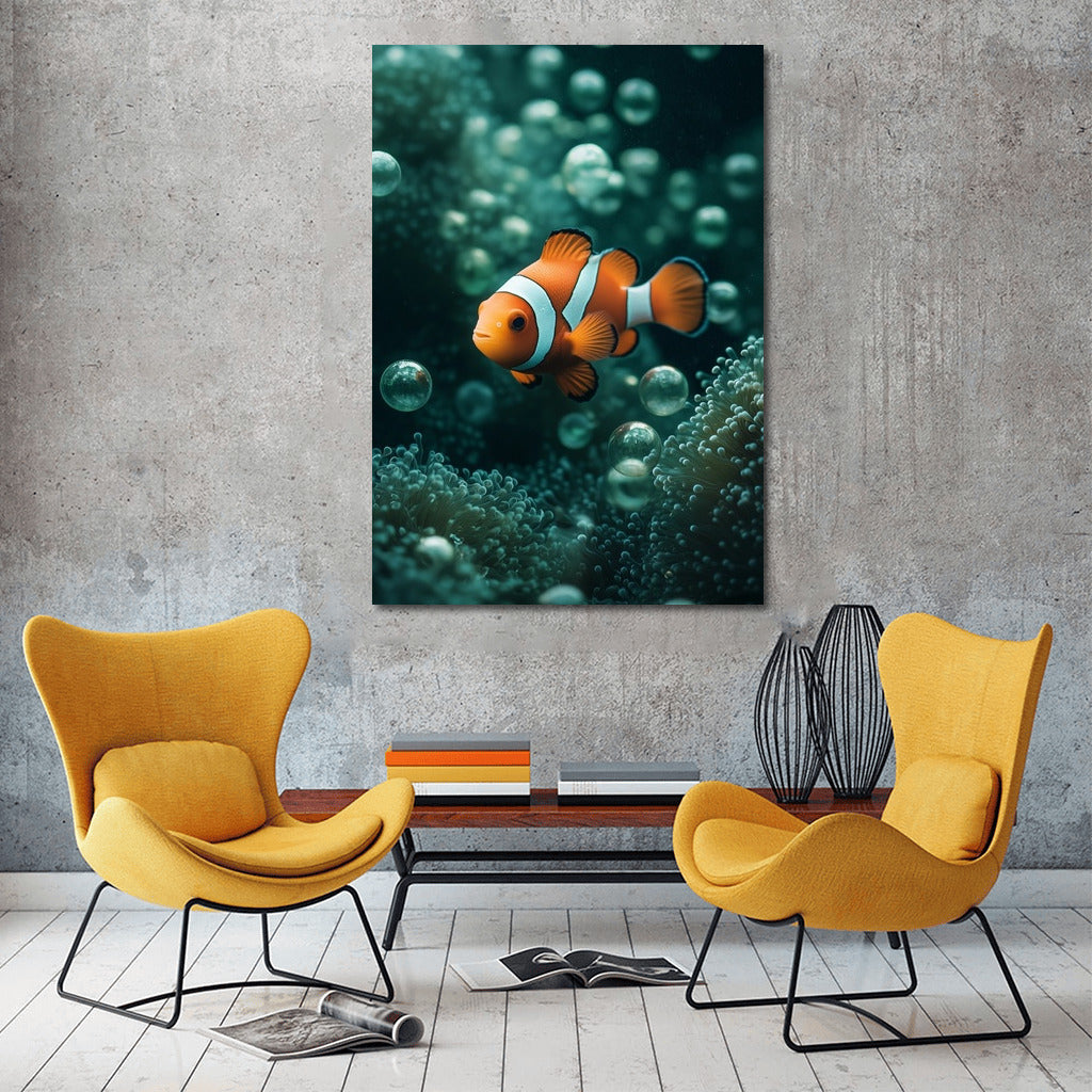 Clown Fish Dance in Bubbles