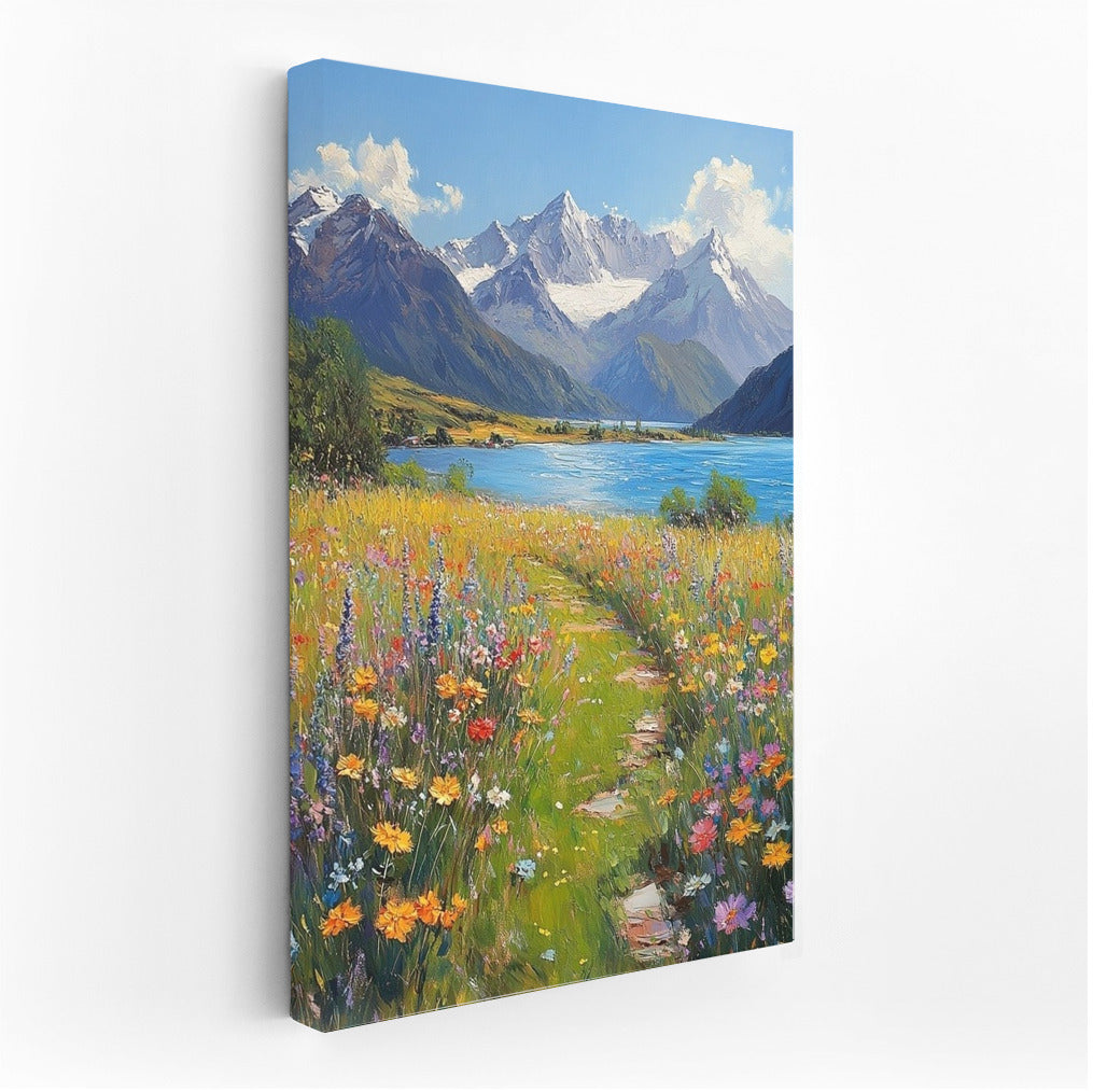 Harmony of Mountains and Flowers