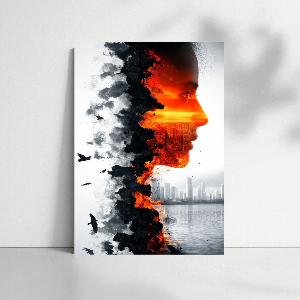 Silhouette Fusion: Sunset Urban Muse