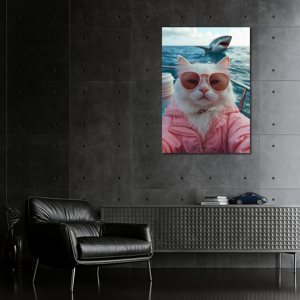 Pink Captain Among the Sharks