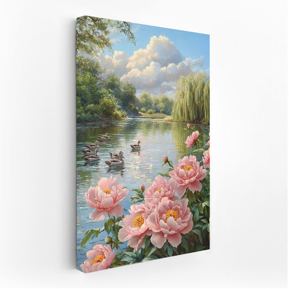 Peony Symphony by the River Bank