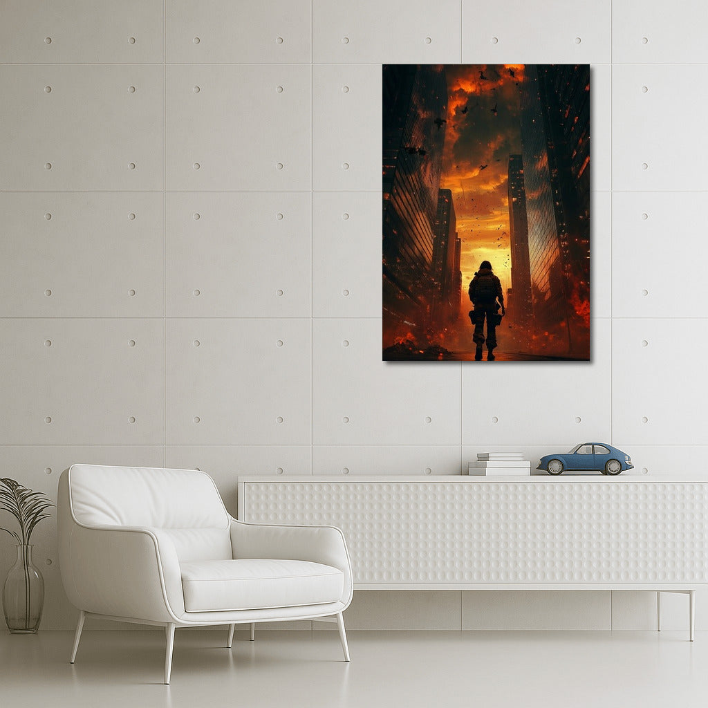 Silhouette in the Fire City