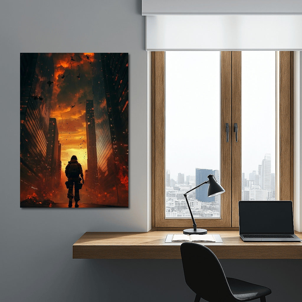 Silhouette in the Fire City