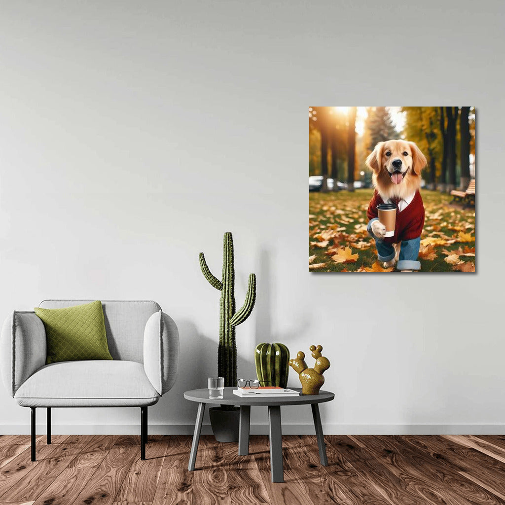 Autumn Dog with Coffee: Warmth and Joy in Your Interior
