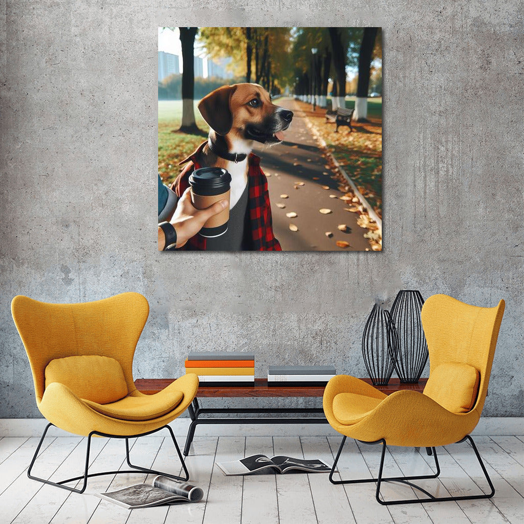 Stylish Poodle in Autumn Park: Warmth and Comfort for Your Home