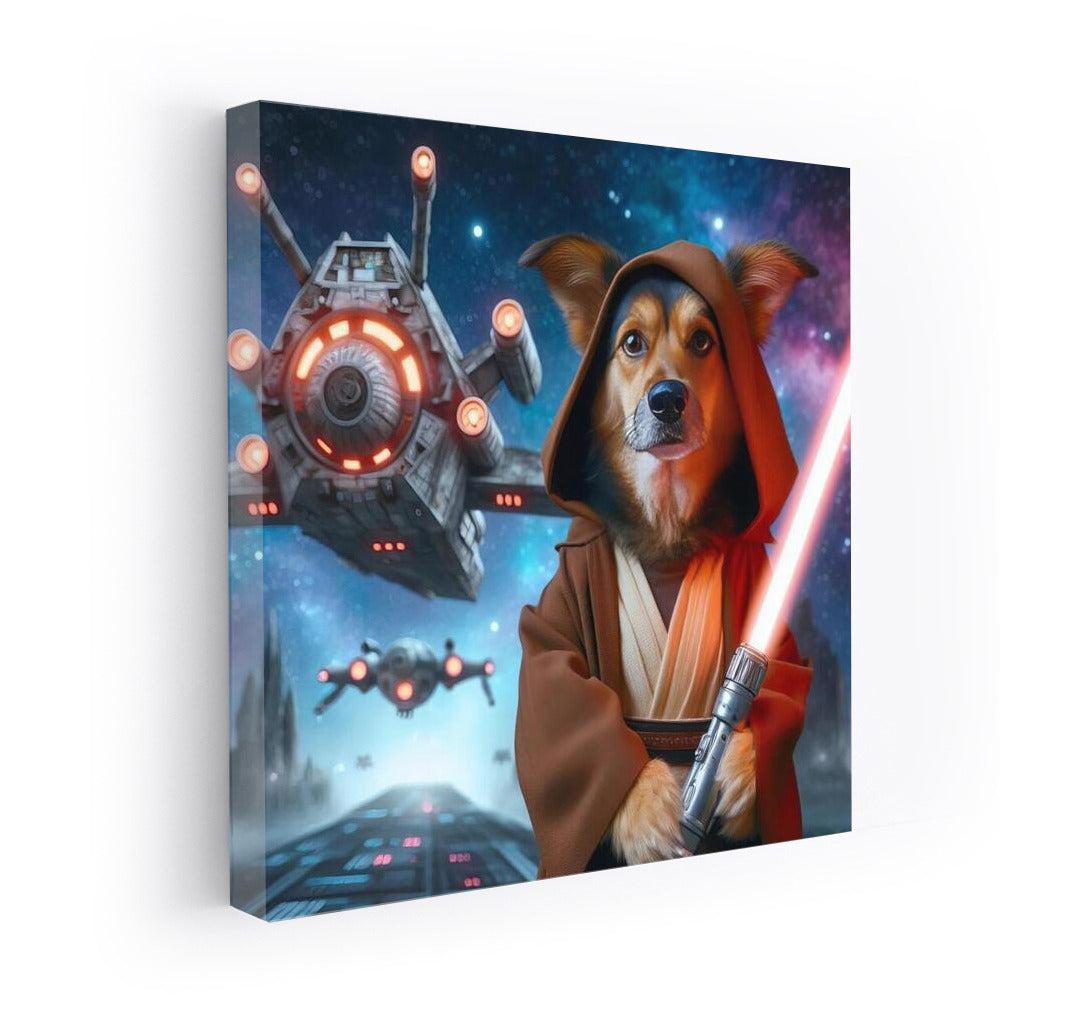 Jedi Space Dog and Starship: Galaxy Magic on Your Wall