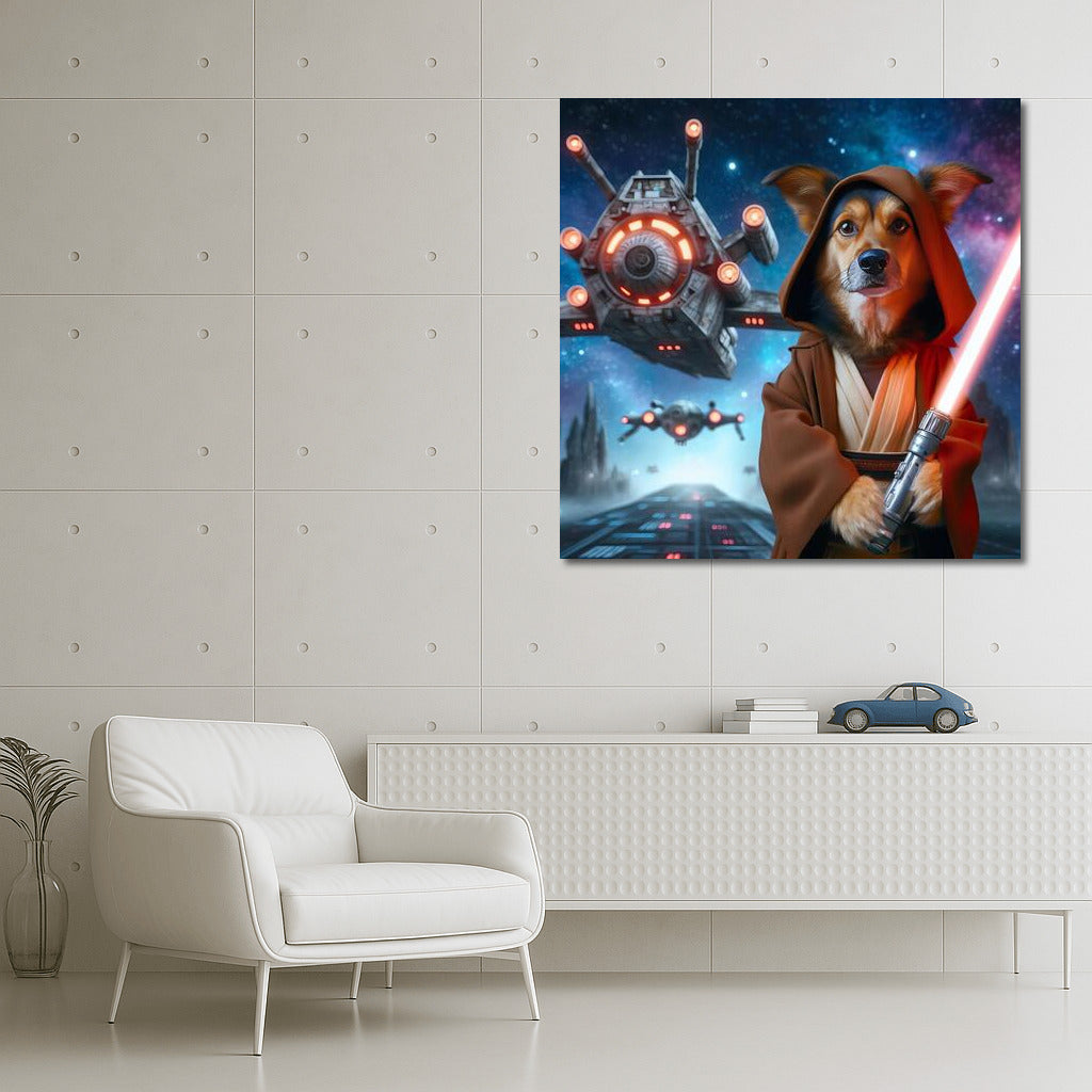 Jedi Space Dog and Starship: Galaxy Magic on Your Wall
