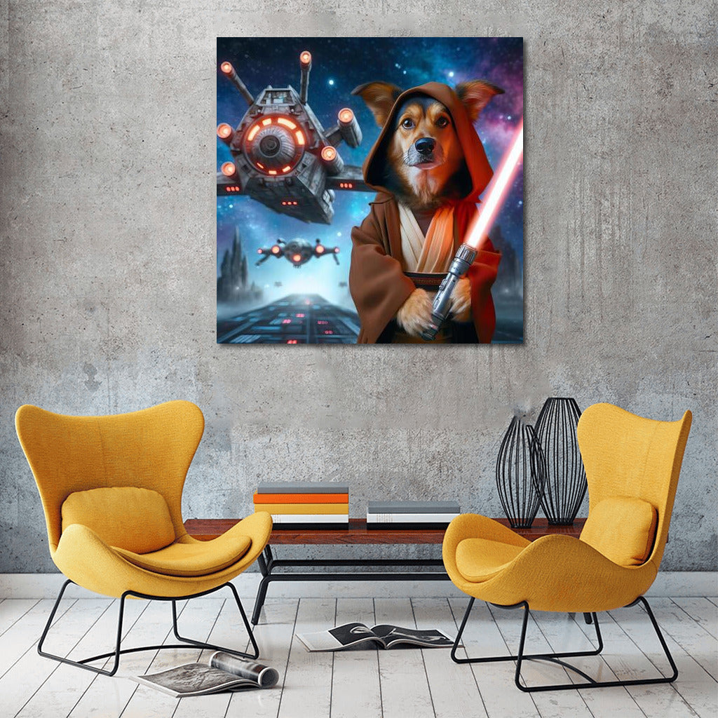 Jedi Space Dog and Starship: Galaxy Magic on Your Wall