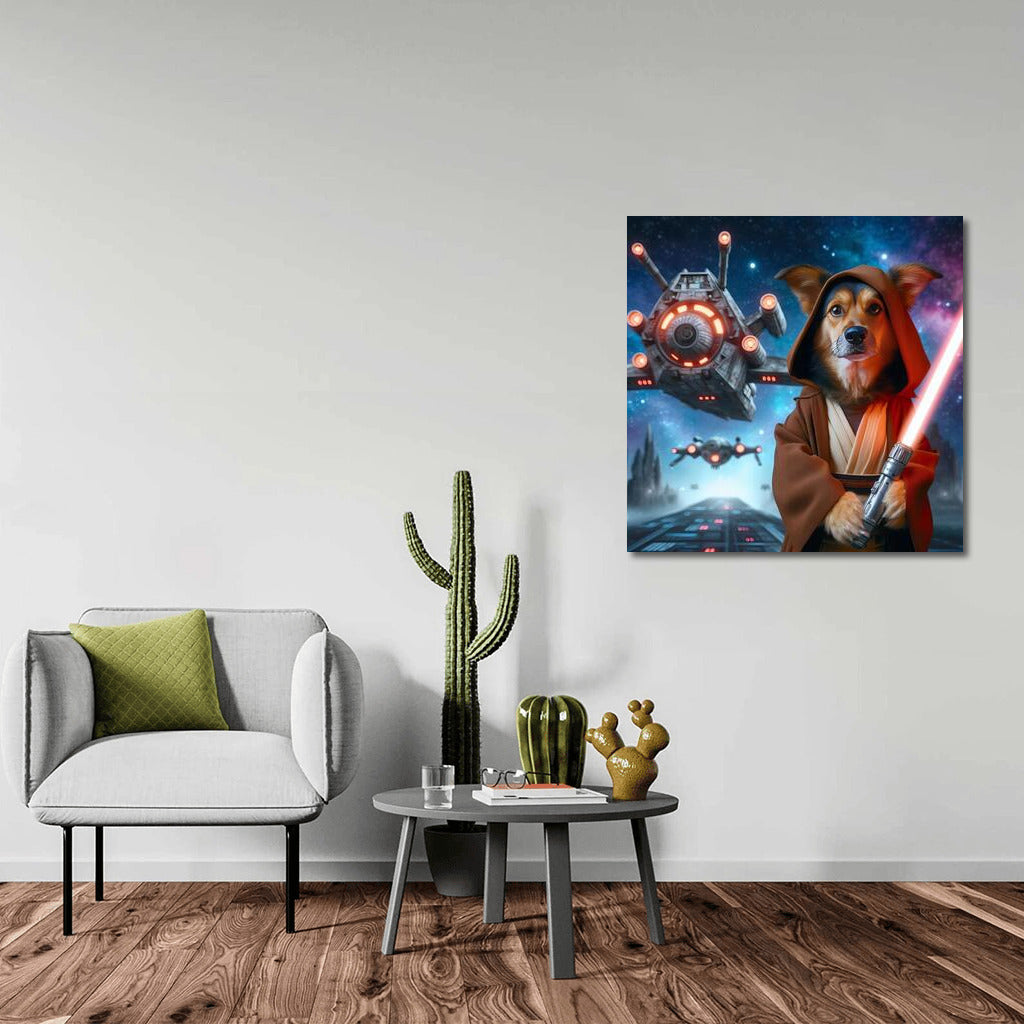 Jedi Space Dog and Starship: Galaxy Magic on Your Wall