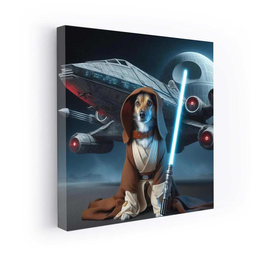 Space Cat Guardian with Galaxy Sword: Bright Wall Decoration for Fantastic Atmosphere