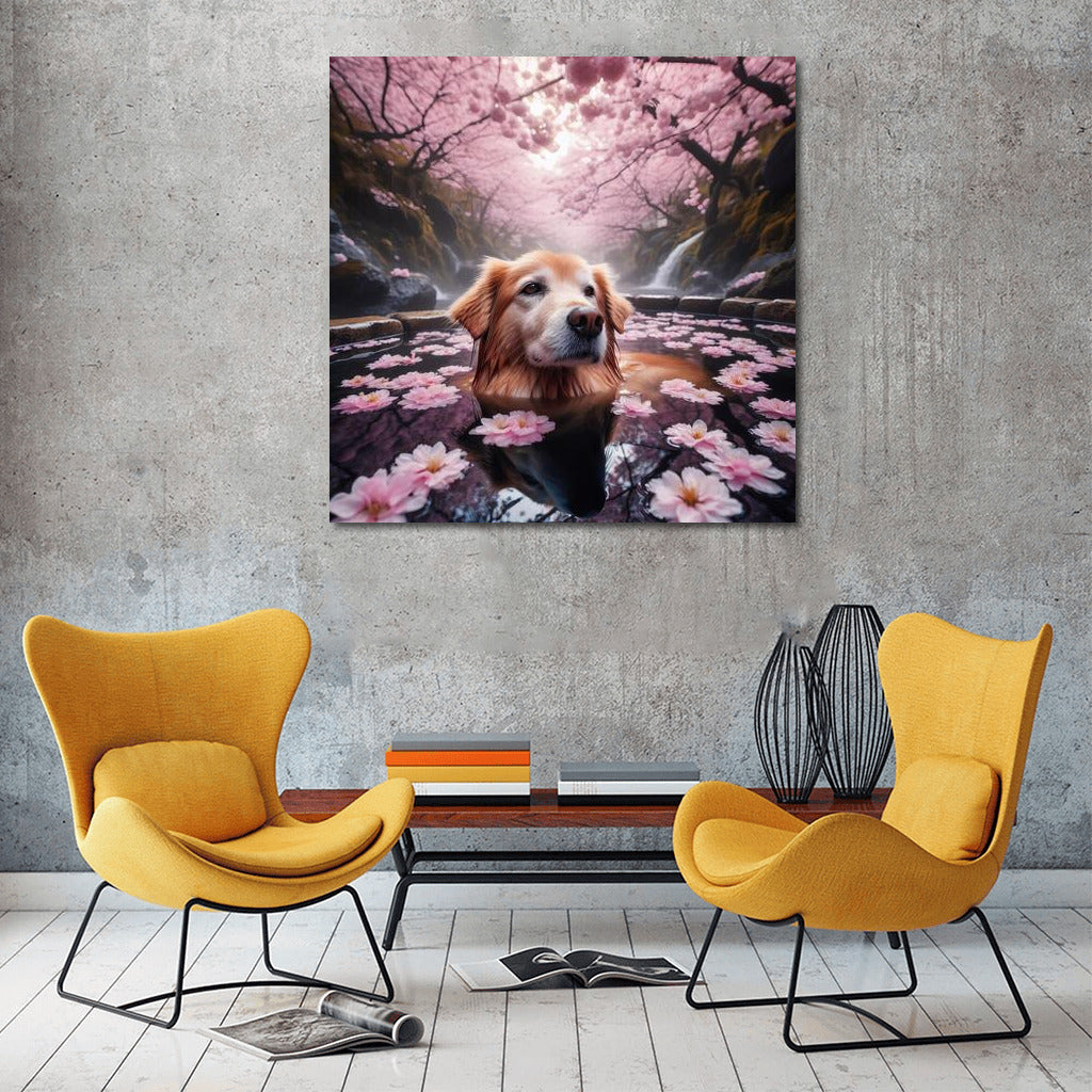 Dog and Sakura: A Spring Tale in Petals