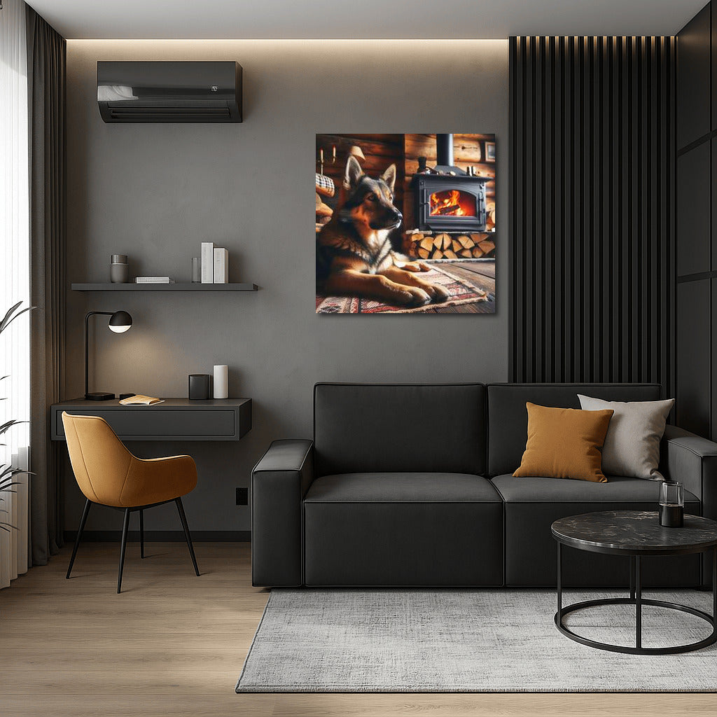 Dog by the Fireplace: Warmth and Comfort in Your Home