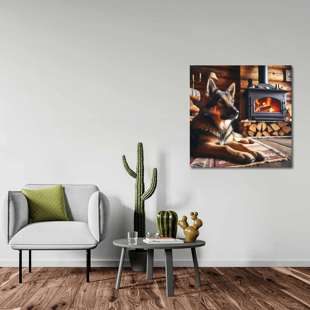 Dog by the Fireplace: Warmth and Comfort in Your Home