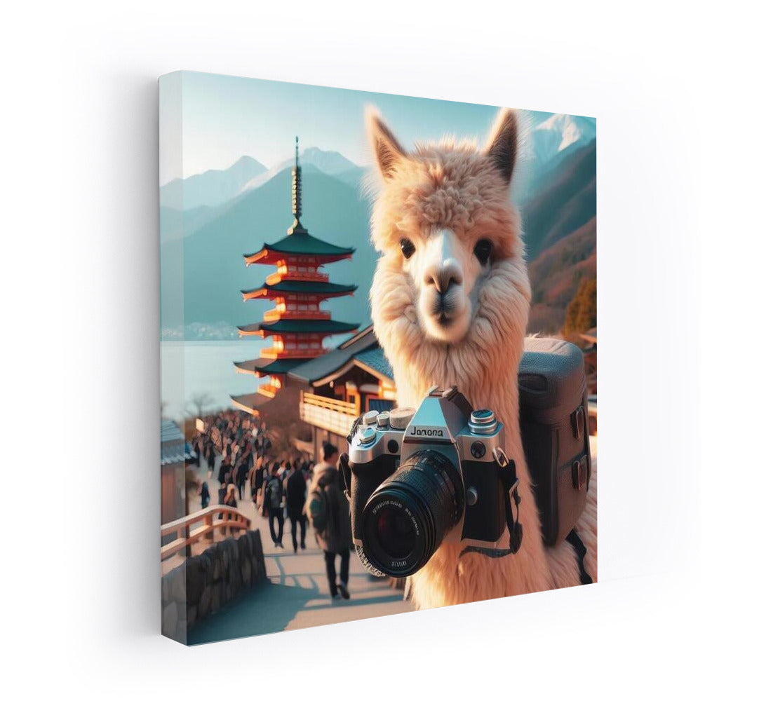 Lama-photographer at an ancient temple: humor and adventure for your interior