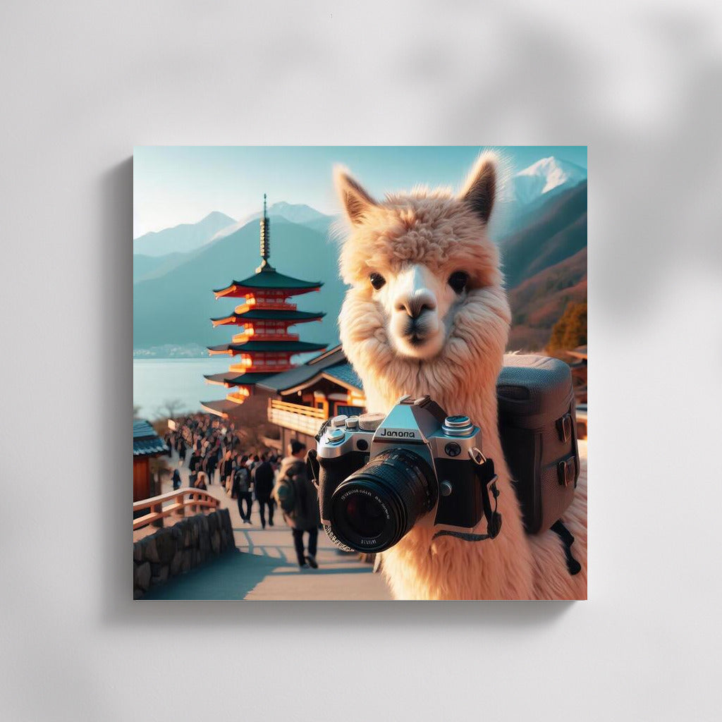 Lama-photographer at an ancient temple: humor and adventure for your interior
