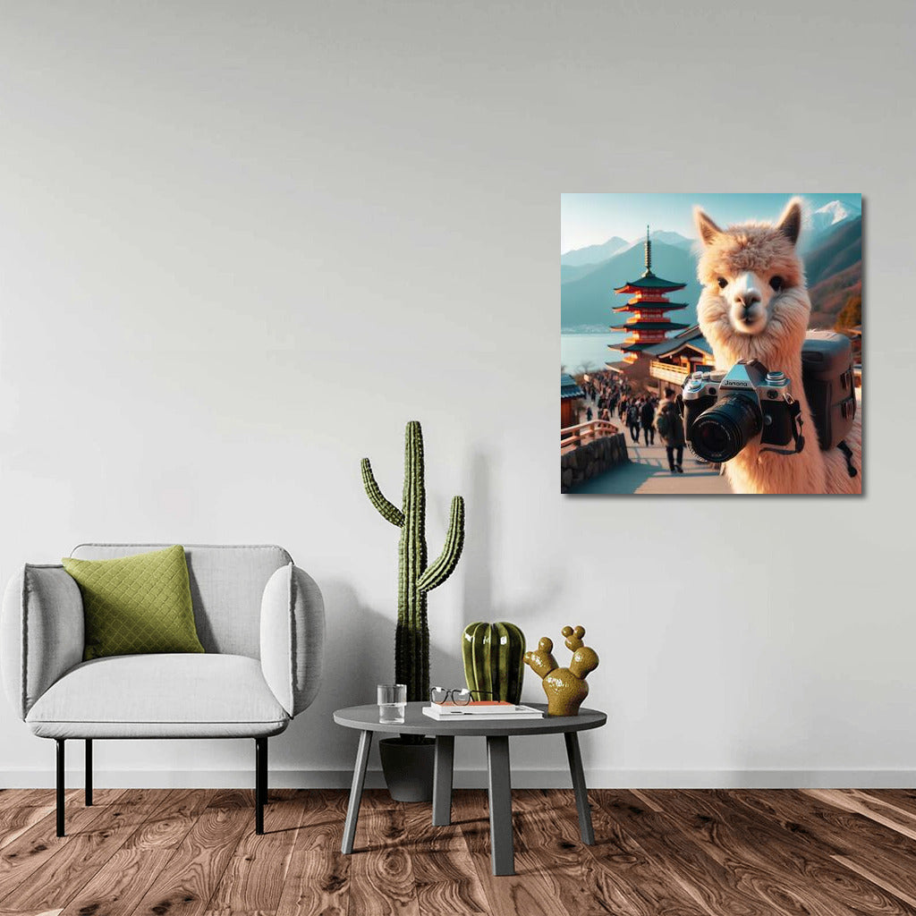 Lama-photographer at an ancient temple: humor and adventure for your interior
