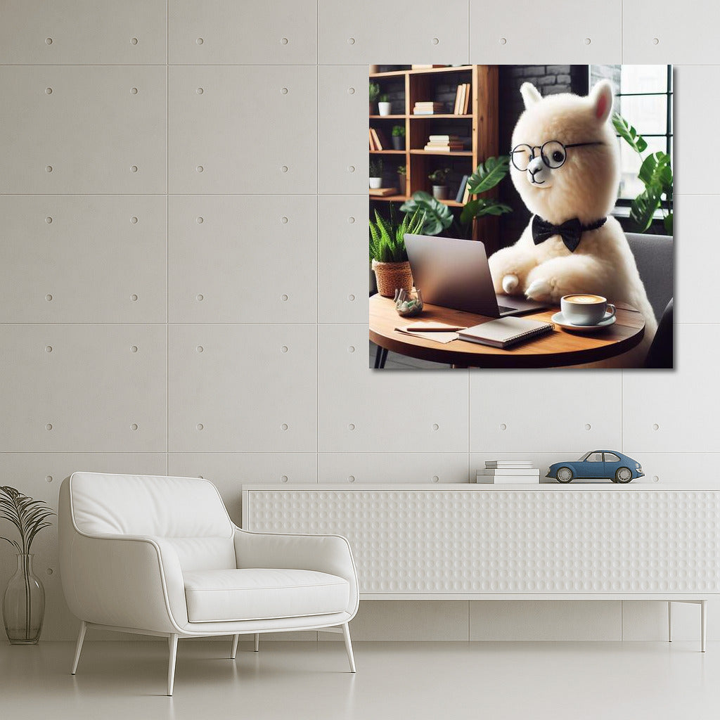 Lamp-stylist at the laptop: Comfort and humor in the interior